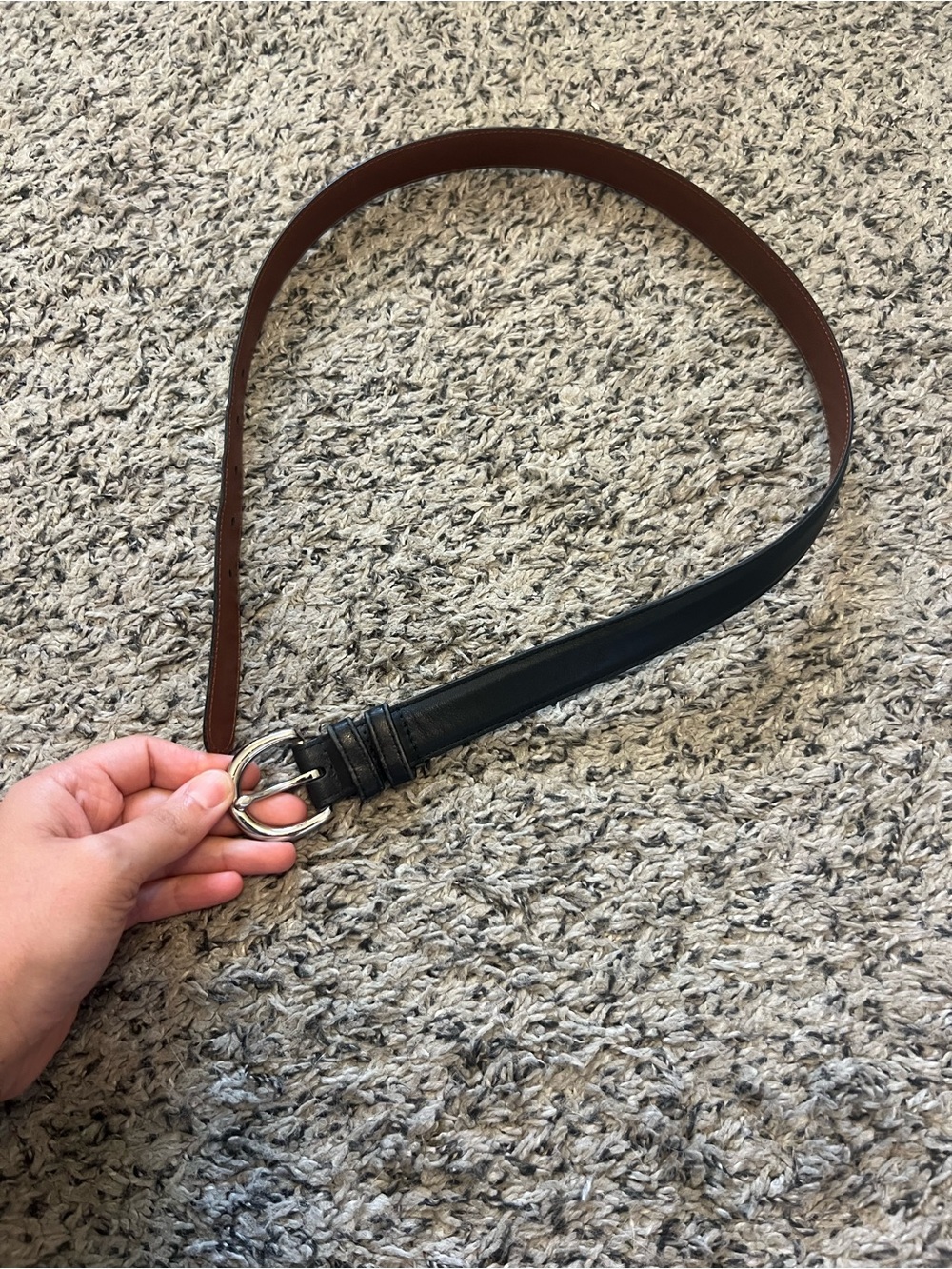 Vintage Coach Brown and Black Leather Women's Belt